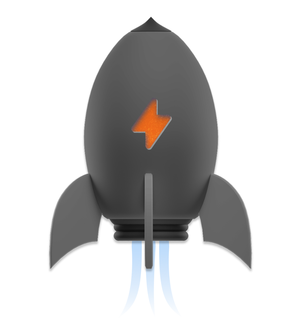 Imagem Foguete Cinza e Laranja